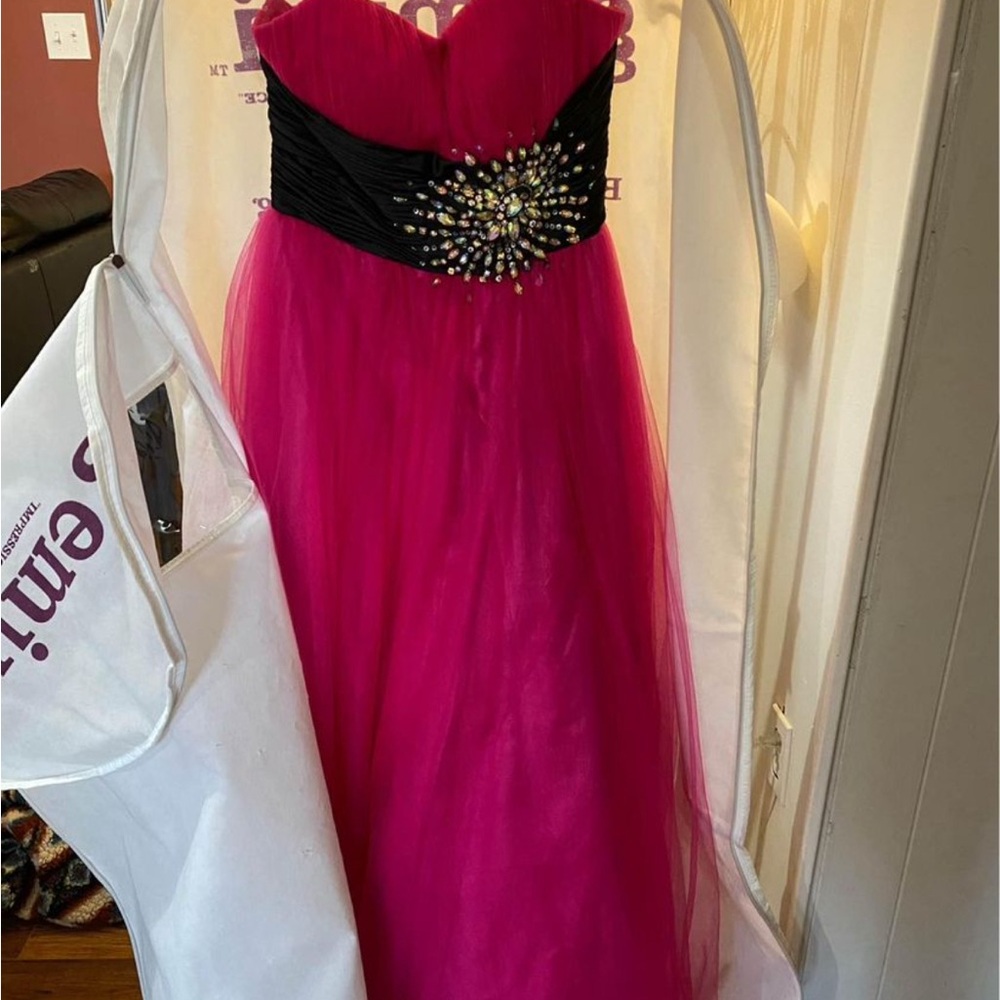 Anny Lee Pink and Black Prom Dress